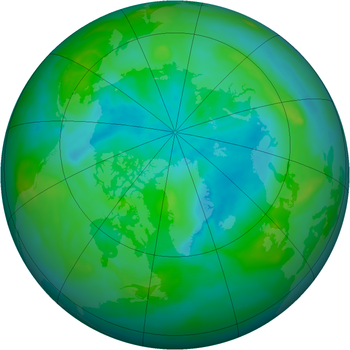 Arctic ozone map for 07 September 2010